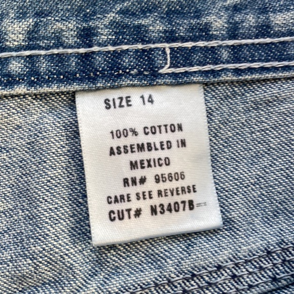 VTG LA BLUES BUTTON FLY LIGHT BLUE WASH SHORTS SIZE 14 - Picture 4 of 10